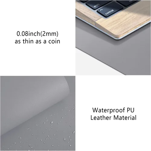 Miniatura 4 de Protector de Escritorio de Cuero, Alfombrilla para Ratón, Alfombrilla Antideslizante para Computadora de Escritorio, Tapete de Escritorio de Oficina