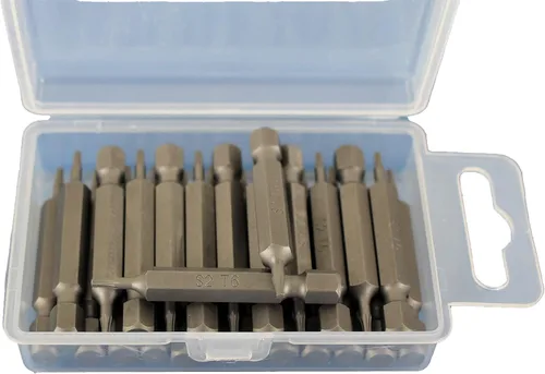 Miniatura 3 de TMAX Juego de puntas de destornillador de cabeza de estrella T6 Torx de 25 piezas, acero S2 de 6 puntos T-6 puntas de inserción de destornillador