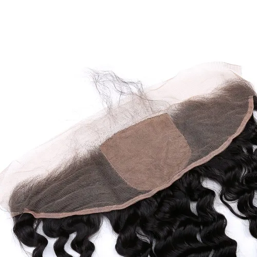 Miniatura 14 de Un donante de grado superior 13x4 base de seda cierre frontal de encaje cabello humano con cabello de bebé ondulado brasileño virgen cierre de pelo