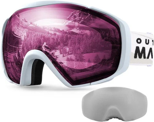 Miniatura 34 de OutdoorMaster Gafas de esquí con cubierta, gafas de nieve para snowboard OTG antivaho