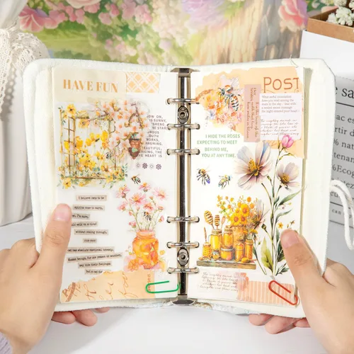 Miniatura 7 de 60 piezas de calcomanías holográficas de abejas de jardín para niñas estéticas – Calcomanías transparentes de abejas, florales, de panal