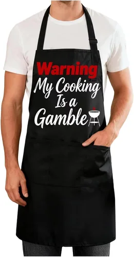 Miniatura 13 de Delantales divertidos para hombres y mujeres, perfectos para cocina, barbacoa, hornear, esposa, marido, regalo de cumpleaños para papá