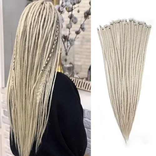 Miniatura 21 de 15 extensiones de rastas de doble extremo, 24 pulgadas, extensiones de rastas falsas de 0.6 pulgadas, color marrón degradado, extensiones de rastas