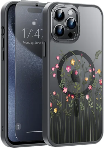 Miniatura 58 de Goodon Funda para iPhone 17 Pro con protector de pantalla de privacidad, compatible con Magsafe, a prueba de golpes, translúcida mate, bonita funda