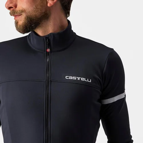 Miniatura 5 de Castelli Camiseta Fondo 2 FZ para hombre, manga larga con aislamiento polar, con cremallera y cuello alto para ciclismo de carretera y grava I