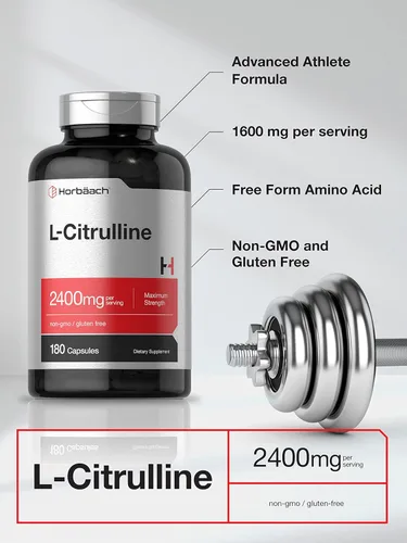 Miniatura 3 de Horbaach L Citrulina Suplemento para hombres y mujeres 2400 mg 180 cápsulas Máxima fuerza y forma libre Sin OMG, sin gluten