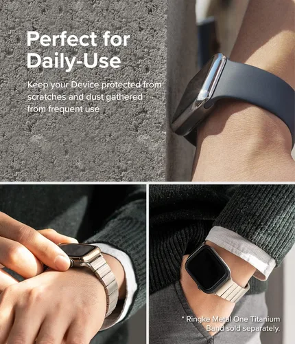 Miniatura 5 de Ringke Estilo de bisel [elegante marco de acero inoxidable] compatible con Apple Watch Series 9, 8, 7 funda (1.61 pulgadas), protector antiarañazos