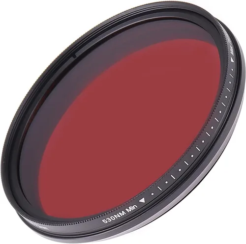Miniatura 6 de FocusFoto FOTGA - Filtro IR infrarrojo ajustable todo en uno de 1.693 in, lente de rayos X, variable de 530 nm a 650 nm, 680 nm, 720 nm, 750 nm