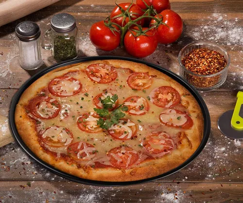 Miniatura 7 de Webake Bandeja para pizza ventilada de 12 pulgadas con agujeros, revestimiento antiadherente en acero al carbono, placa redonda para pizza