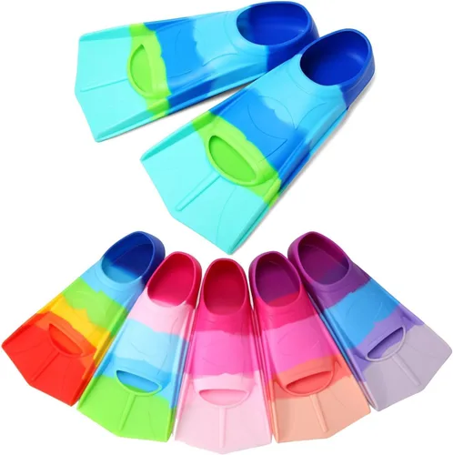 Miniatura 56 de Aletas de natación para niños, aletas cortas para niños y jóvenes, aletas de natación para entrenamiento de natación para niños, niñas, niños