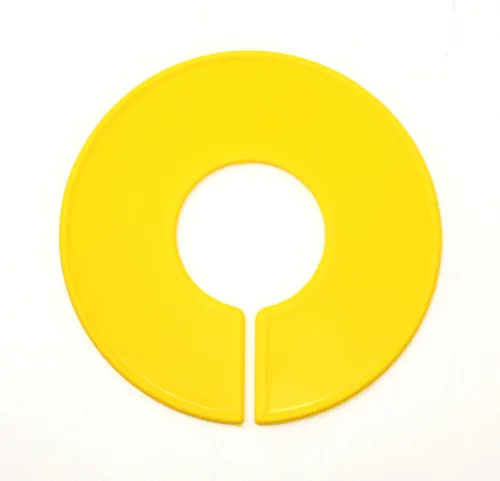 Miniatura 3 de Divisores de tamaño de estante en blanco redondos de plástico amarillo - Paquete múltiple (10)