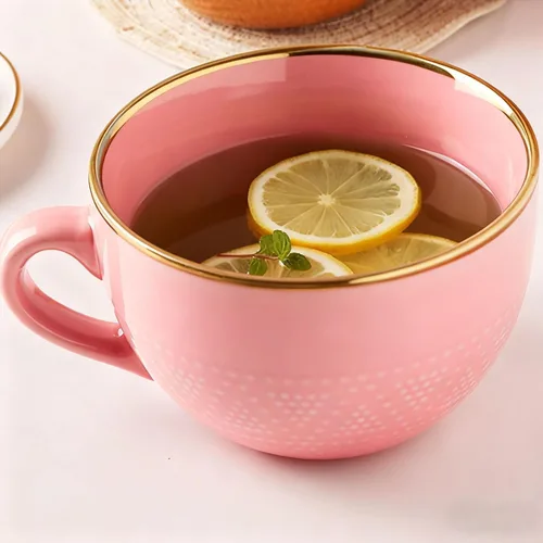 Miniatura 10 de Disoza Taza de Café Grande Violeta de 24 Onzas Taza de Sopa de Gran Tamaño Porcelana 700 ML Taza de Té XXL Cuencos de Cereales Taza de Sopa Ramen