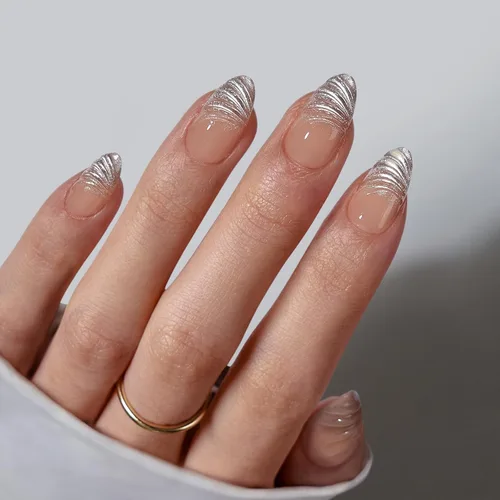 Miniatura 54 de BTArtbox Uñas Postizas Blancas Cortas a Presión - Uñas Postizas de Gel Suave en Forma de Almendra, Uñas Blancas con Pegamento para Uñas, Uñas