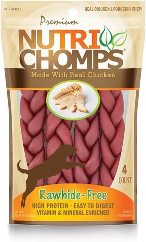 Miniatura 5 de Nutri Chomps Masticables para perros, sabor a pollo real - Giros y trenzas