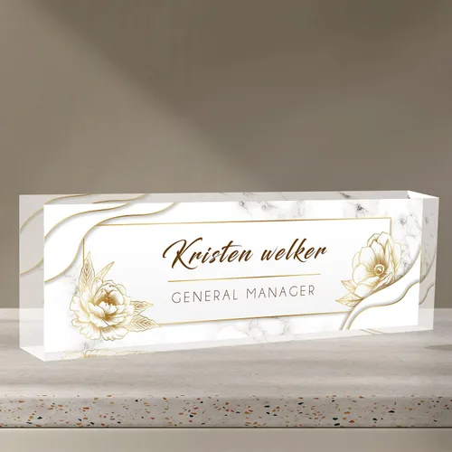 Miniatura 32 de Placa de nombre de escritorio personalizada, placas de identificación acrílicas personalizadas para escritorio, accesorio de oficina para mujeres