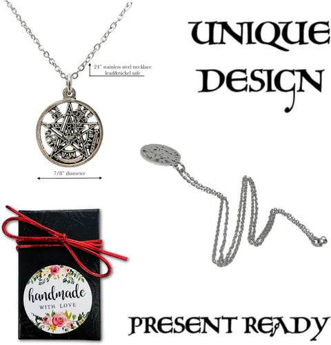 Miniatura 12 de Collar de estrella de protección celta, sanación mágica, amuleto de bruja pagana, pentagrama, pentagrama, joyería para mujer