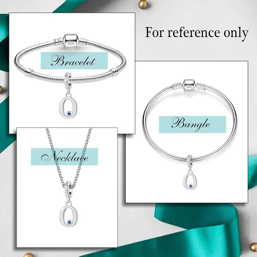 Miniatura 5 de QeenseKc Lucky Number 0-9 - Abalorio con forma de corazón con circonita cúbica, regalo de graduación para pulsera Pandora