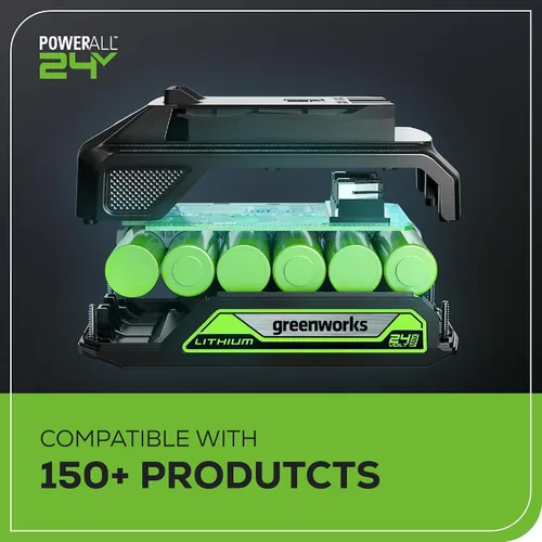 Miniatura 13 de Greenworks Soplador de hojas axial inalámbrico de 24 V (90 MPH / 320 CFM / más de 200 herramientas compatibles), batería de 2.0 Ah y cargador
