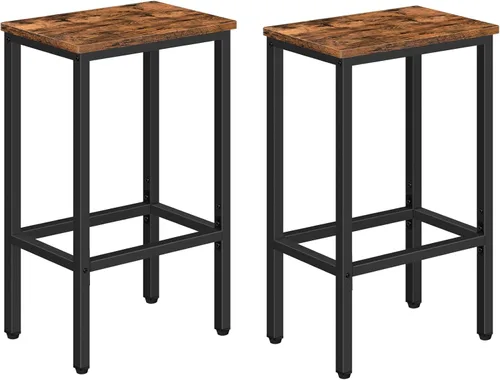 Miniatura 12 de MAHANCRIS Taburetes de bar, juego de 2 sillas de bar con reposapiés, taburetes de comedor de 2 piezas, 25.8 pulgadas de altura, taburetes de bar