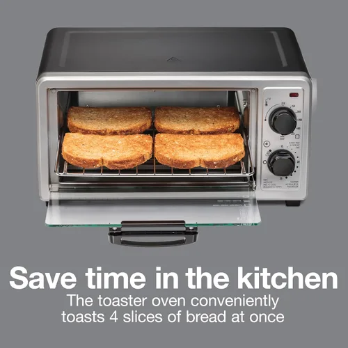 Miniatura 2 de Proctor Silex Horno tostador de encimera de 4 rebanadas, multifunción con hornear, tostadas y asadores, 1100 vatios, temporizador de 30 minutos