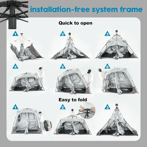 Miniatura 7 de Porayhut Camping Shower Tent Deluxe Changing Room Easy Set Up Privacy Shelter,Large Toilet Tent with Floor Drain Design for Beach, Camping,Hiking
