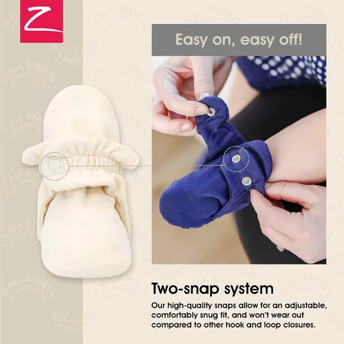 Miniatura 3 de Zutano Botines unisex de algodón orgánico con suela de agarre