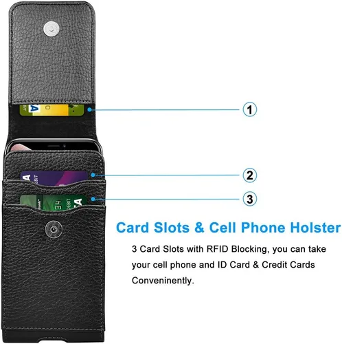 Miniatura 3 de Funda de cuero para iPhone 17 Pro, Samsung, Motorola, Xiaomi, funda de protección Huawei, funda de protección para teléfono con hebilla de cinturón