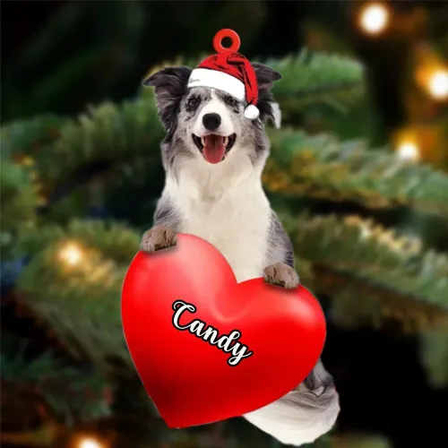 Miniatura 50 de Adornos de Navidad personalizados para perros, nombre personalizado, adorno de Malamute de Alaska, adornos acrílicos, regalos de Navidad, amantes