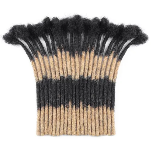 Miniatura 36 de Extensiones de cabello humano Loc de 0.2 cm de ancho, 4 pulgadas, 30 hebras, negro natural 100% completamente hechas a mano, extensiones