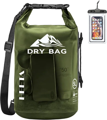 Miniatura 17 de HEETA Bolsa Seca Impermeable para Mujeres y Hombres, 5L/10L/20L/30L/40L Tapa Enrollable Bolsa de Almacenamiento Seca Ligera Mochila con Funda