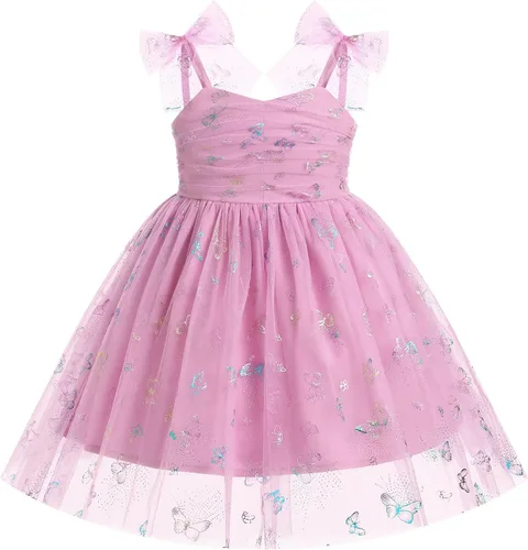 Miniatura 33 de IMEKIS Vestido de princesa de cumpleaños para niña pequeña, confeti brillante, bohemio, arcoíris, cake smash, sesión de fotos, conjunto para 1-6T