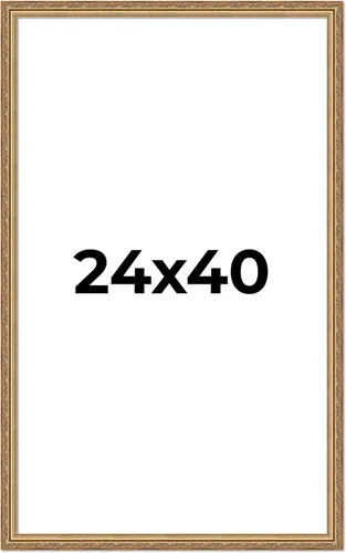 Miniatura 258 de Poster Palooza Marco de fotos de madera maciza ornamentada dorada de 3 x 3 pulgadas, ancho de moldeo de 1.25 pulgadas, con plexiglás acrílico UV