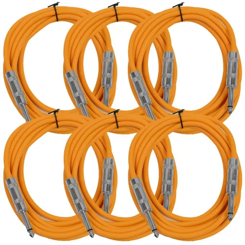 Miniatura 34 de Seismic Audio Cables de guitarra para altavoces, cables de guitarra TS de ¼ pulgadas, 3 pies, multicolor, paquete de 6 Color múltiple