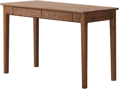 Miniatura 10 de Escritorio de madera maciza con acabado de nogal, escritorio pequeño para oficina en casa, escritorio de computadora para espacios pequeños
