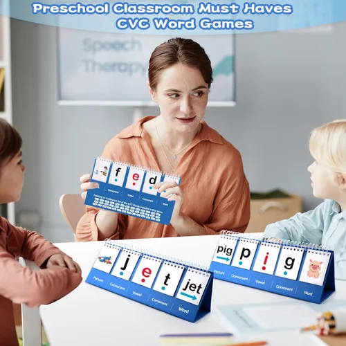 Miniatura 3 de CVC Word Games - Juegos de fonética, palabras de vista, tarjetas flash para jardín de infantes, preescolar jardín de infantes de primer y segundo