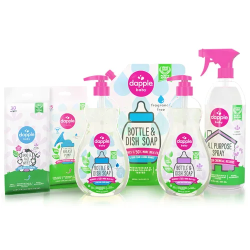 Miniatura 9 de Dapple Toallitas extractoras de leche para bebés, alimentadas por plantas, hipoalergénicas, eliminan los residuos de leche, sin enjuague, sin