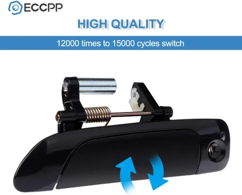 Miniatura 3 de ECCPP Manija de puerta Exterior Exterior Exterior Delantero Lado del Conductor para 2001-2005 para Honda Civic Smooth Negro