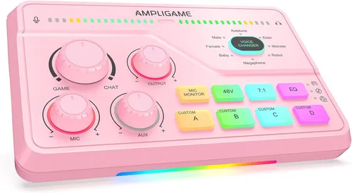 Miniatura 12 de Fifine Mezclador de juegos para chat de voz y transmisión, amplificador de auriculares de sonido envolvente de 7.1 canales, preamplificador XLR