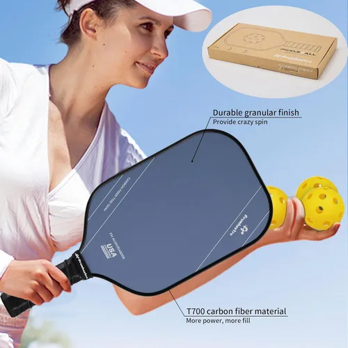 Miniatura 4 de Raqueta de pickleball FH-500 T700, raqueta de pickleball ofensiva de 0.551 in de grosor a dos manos, velocidad y control