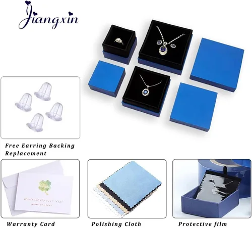 Miniatura 6 de Solitaire - Aretes redondos de plata de ley 925 de ónix negro chapado en platino, joyería fina para mujeres y hombres