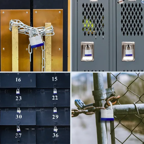 Miniatura 7 de Lock Candados para exteriores, candado laminado con llave, cuerpo ancho de 1-9/16 pulgadas, juego de candados con llaves (paquete de 12)