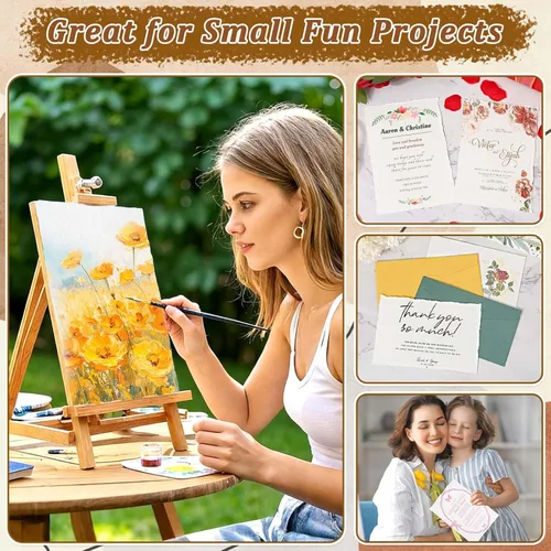 Miniatura 7 de 70 hojas de papel de borde deckled de 4 x 6 pulgadas, hojas de papel texturizado hecho a mano de 300 GSM, papel de acuarela imprimible a granel