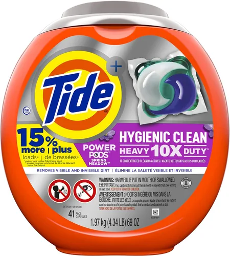 Miniatura 16 de Tide Hygienic Clean Heavy 10x Duty Power PODS - Paquete de detergente para ropa, original, 25 unidades, para suciedad visible e invisible