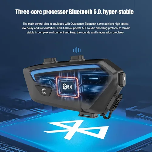 Miniatura 5 de FreedConn FX 10 Riders - Auriculares Bluetooth para motocicleta con intercambio de música, intercomunicador Bluetooth con cancelación de ruido/radio