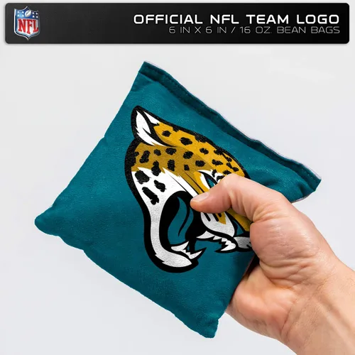 Miniatura 3 de Bolsas de maíz NFL Pro Football Jacksonville Jaguars de doble cara de Wild Sports, paquete de 4 - Bolsas de lanzamiento premium