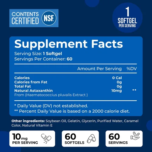 Miniatura 3 de We Like Vitamins Astaxantina 10 mg Softgel – Suplementos de astaxantina altamente potentes de Haematococcus Pluvialis – Mejora los ojos