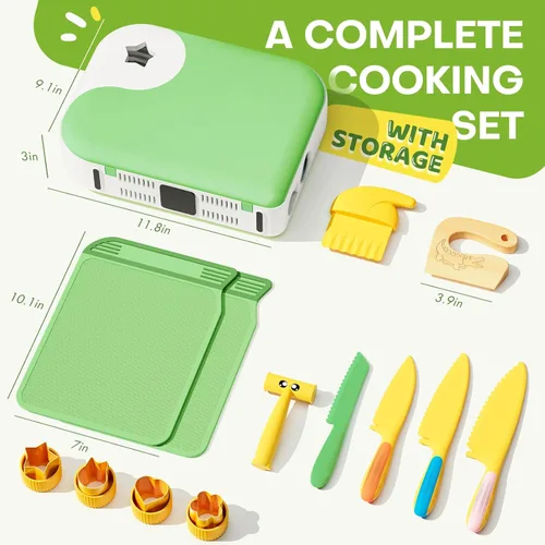 Miniatura 7 de Juego de Cocina para Niños Pequeños con Caja de Almacenamiento - Juego de Cocina para Niños, Material PP Seguro, Herramientas de Cocina Montessori