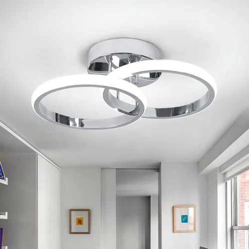 CANEOE Lámparas de Techo LED Redondas Modernas, 6000K Blanco Frío, Lámparas de Techo para Pasillo, Luces de Techo Cerca del Techo para Baño,