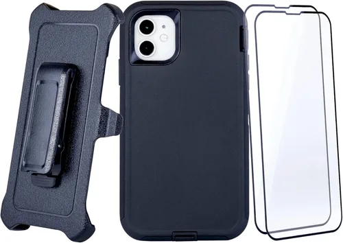 Funda para iPhone 11 (6.1 pulgadas) con 2 protectores de pantalla | Resistente cuerpo completo de grado militar protección contra caídas | Funda