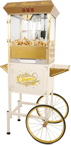Miniatura 11 de Máquina de palomitas de maíz de 12 onzas con carro, hervidor de acero inoxidable de 12 onzas y luz de calentamiento, regalos de Navidad, regalos